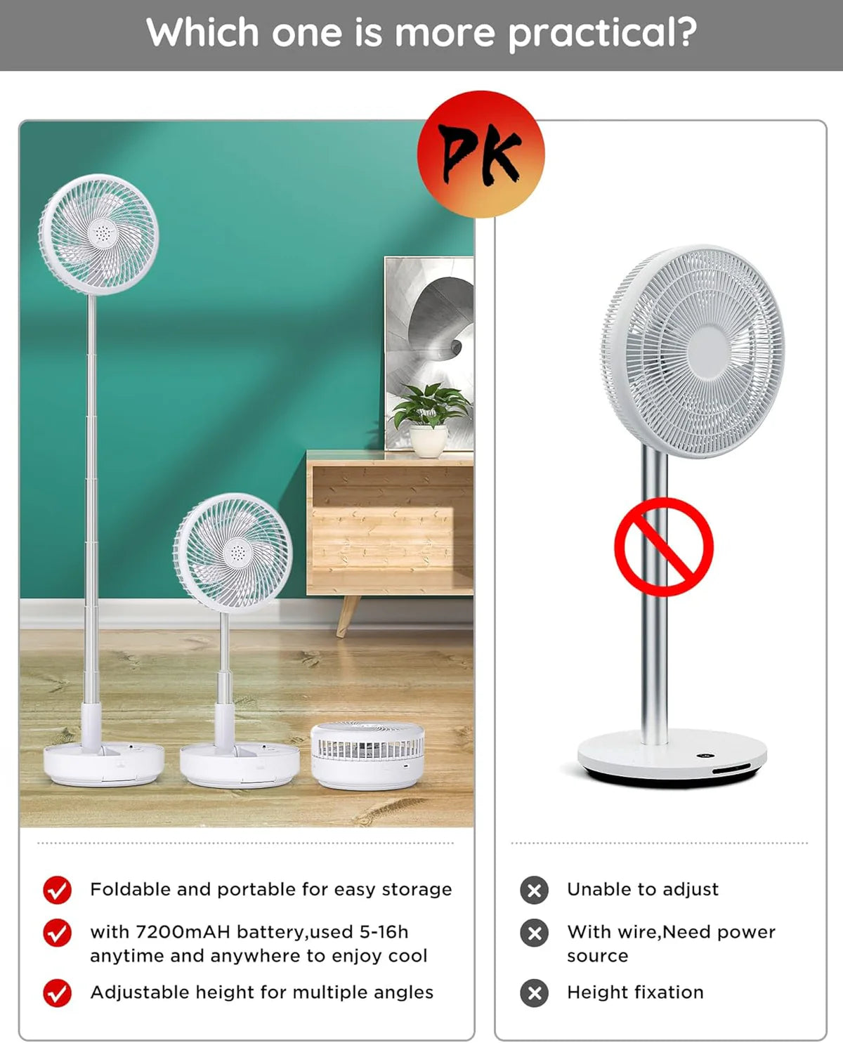 Portable Rechargeable Folding Fan