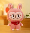 Cute Bunny Plush Toy – A soft, smiling bunny doll with playful facial expressions, available in multiple colors for cuddles, gifts, or decoration.